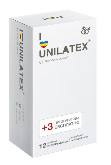 Презервативы "Unilatex" цветные и ароматизированные, 15шт 