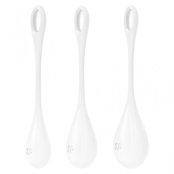 Набор вагинальных шариков "Satisfyer Yoni Power 1" без смещенного центра тяжести, белые 