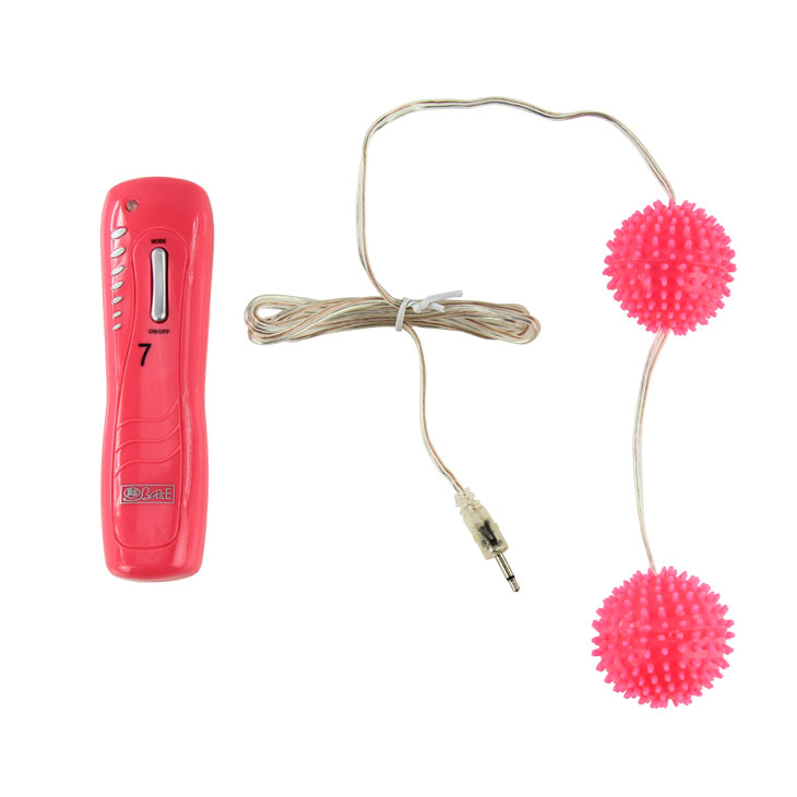 Вагинальные шарики с вибрацией "Vibrator Balls" рельефные, розовые 
