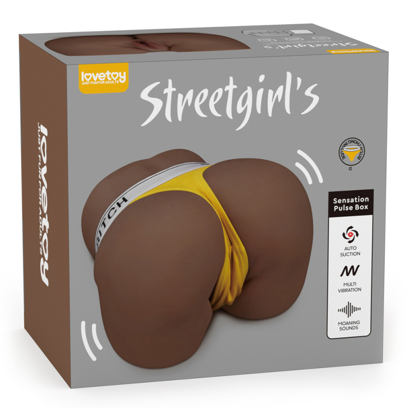 Мастурбатор с вибрацией, голосом и посасывающим эффектом "Lovetoy Streetgirls" мулатка в трусиках 